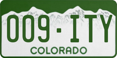 CO license plate 009ITY