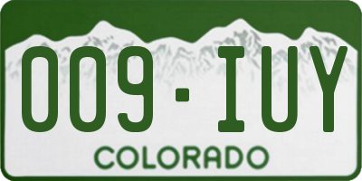CO license plate 009IUY