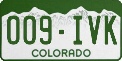 CO license plate 009IVK