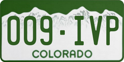 CO license plate 009IVP