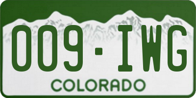 CO license plate 009IWG