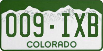 CO license plate 009IXB