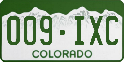 CO license plate 009IXC