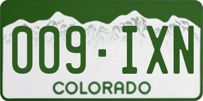CO license plate 009IXN