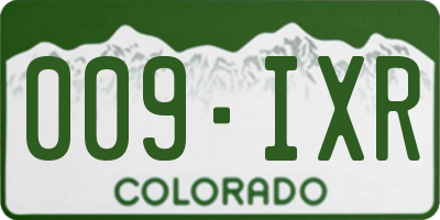 CO license plate 009IXR