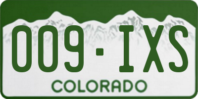 CO license plate 009IXS