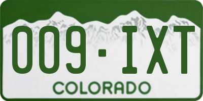 CO license plate 009IXT