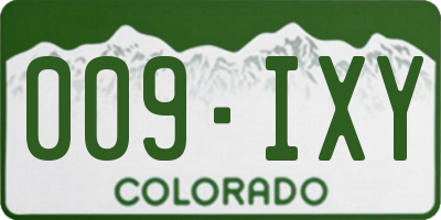 CO license plate 009IXY