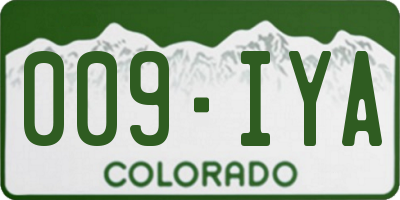 CO license plate 009IYA