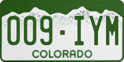 CO license plate 009IYM