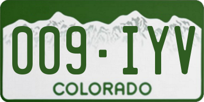 CO license plate 009IYV