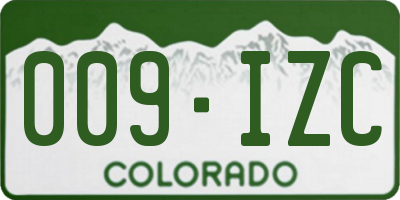 CO license plate 009IZC