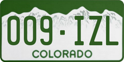 CO license plate 009IZL