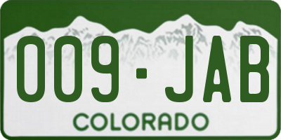 CO license plate 009JAB