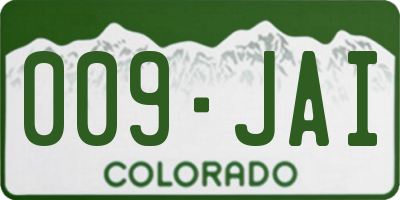 CO license plate 009JAI