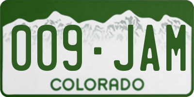 CO license plate 009JAM