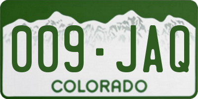 CO license plate 009JAQ