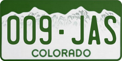 CO license plate 009JAS