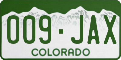 CO license plate 009JAX