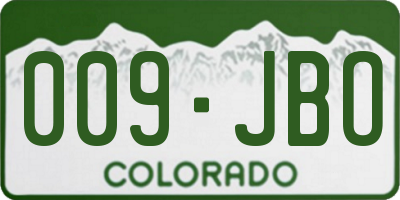 CO license plate 009JBO
