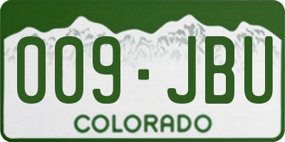 CO license plate 009JBU