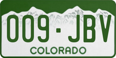 CO license plate 009JBV