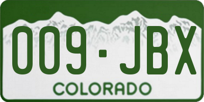 CO license plate 009JBX