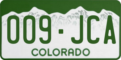 CO license plate 009JCA
