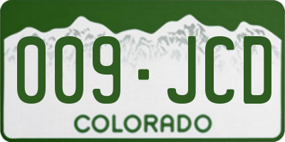CO license plate 009JCD