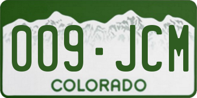 CO license plate 009JCM