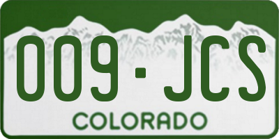 CO license plate 009JCS