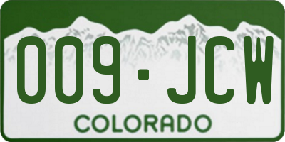 CO license plate 009JCW