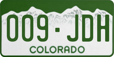 CO license plate 009JDH