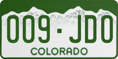 CO license plate 009JDO