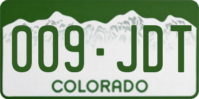 CO license plate 009JDT