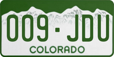 CO license plate 009JDU