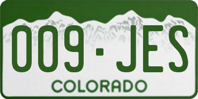 CO license plate 009JES