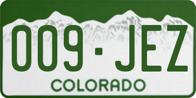 CO license plate 009JEZ