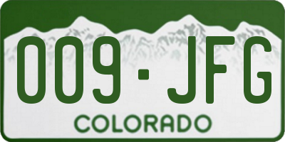 CO license plate 009JFG