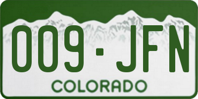 CO license plate 009JFN