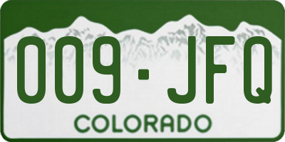 CO license plate 009JFQ