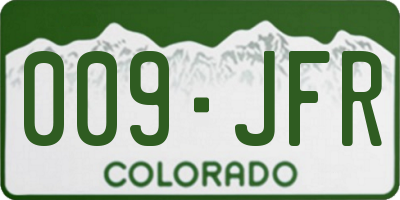 CO license plate 009JFR