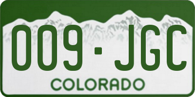 CO license plate 009JGC