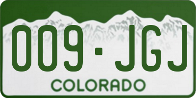 CO license plate 009JGJ
