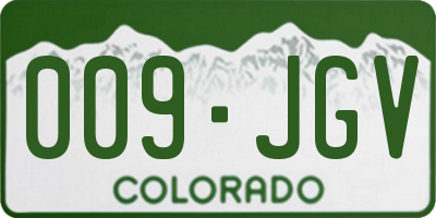 CO license plate 009JGV