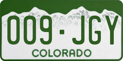 CO license plate 009JGY