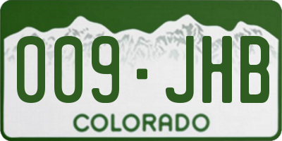 CO license plate 009JHB