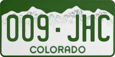 CO license plate 009JHC