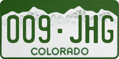 CO license plate 009JHG