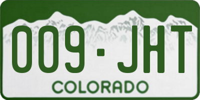 CO license plate 009JHT